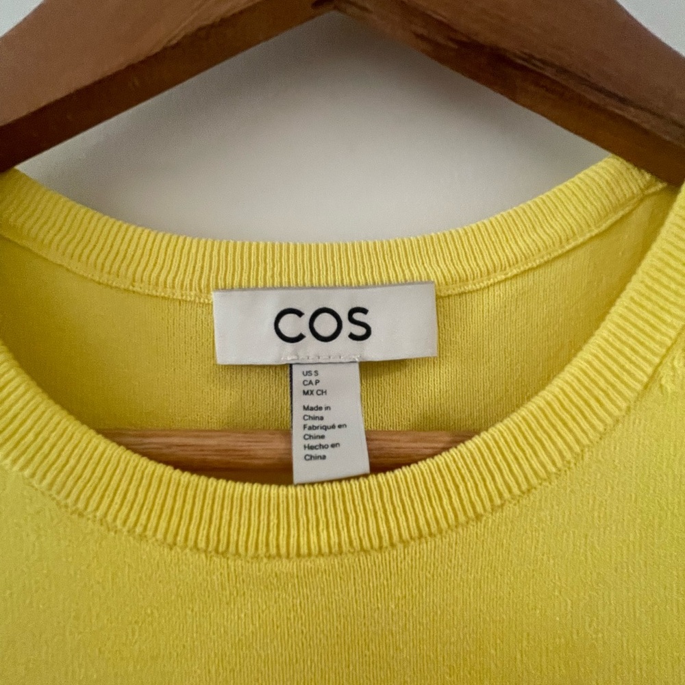 COS Yellow Ribbed Tank Top - Picture 2 of 3